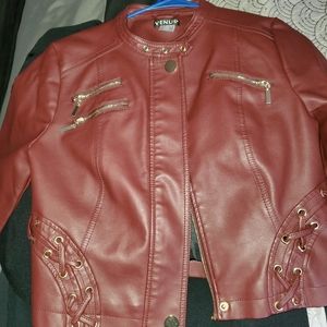 Maroon leather jacket